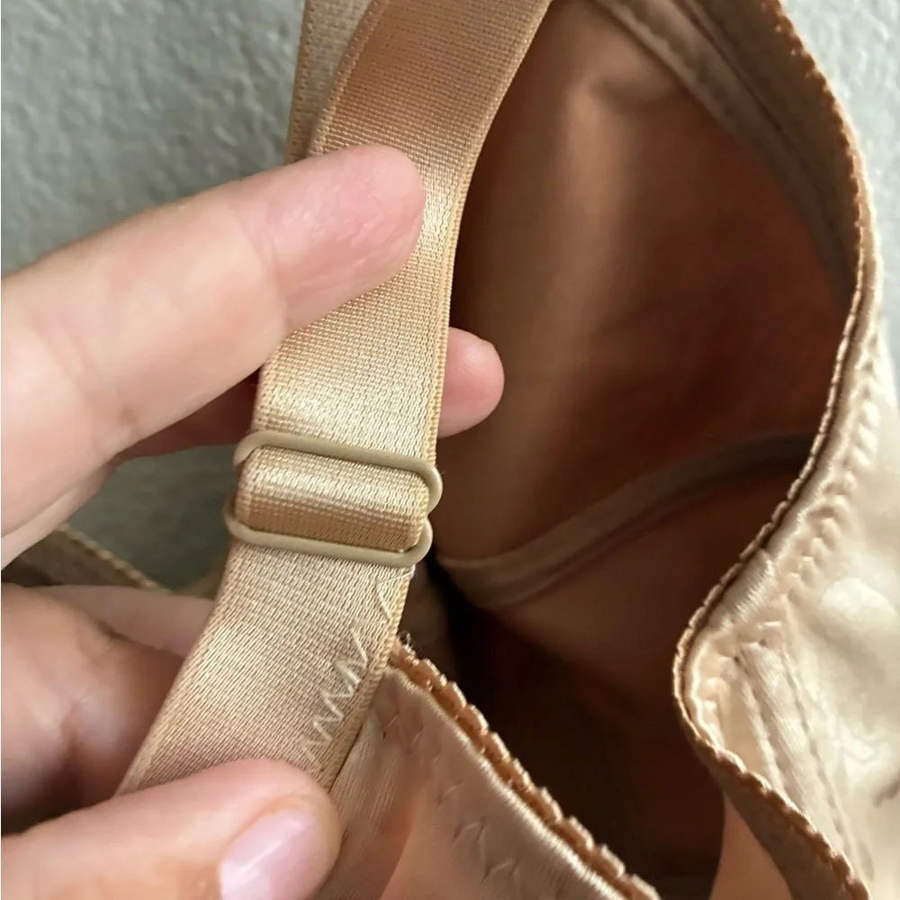 🆕Jennifer Intimates Vintage Satin Tan Floral Wireless Bra 40D🆕
